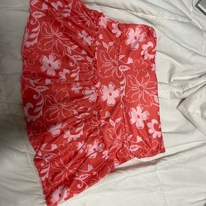 Pink floral skirt